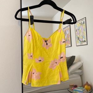 Zara yellow floral tank top